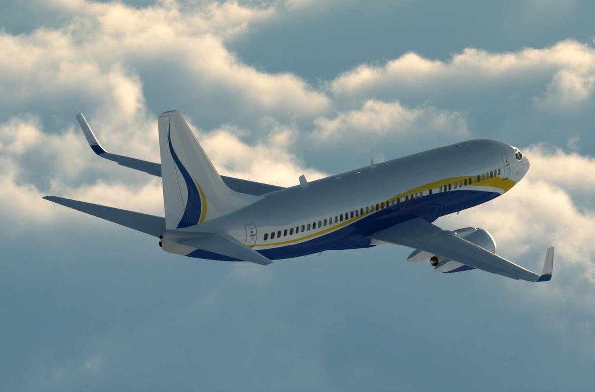 Boeing Business Jet in flight