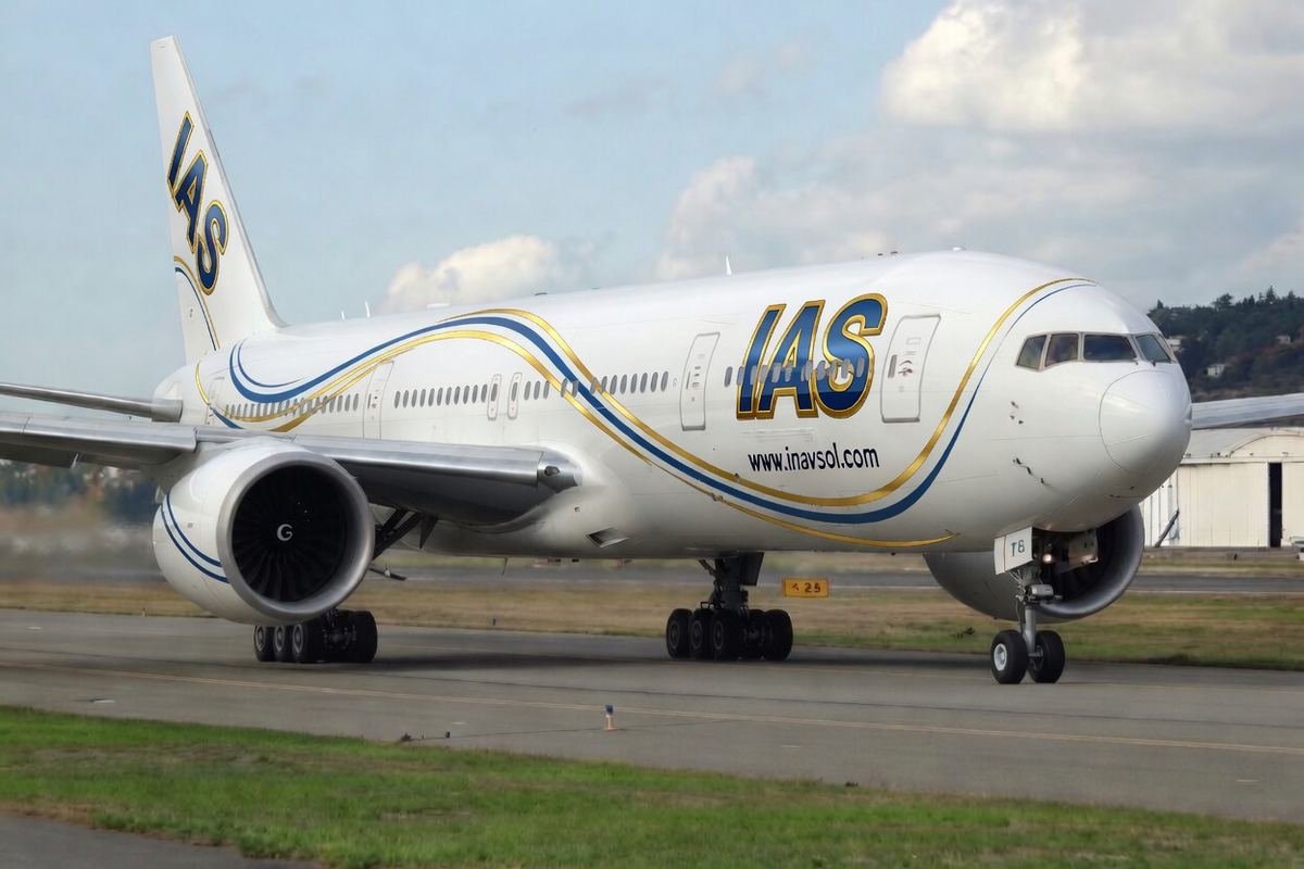 IAS Boeing 777 with inavsol.com livery on the taxiway